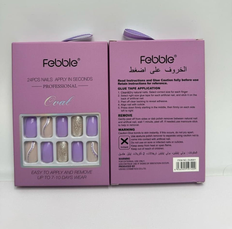 Lilac Purple Glitter Mix Press-On Nails