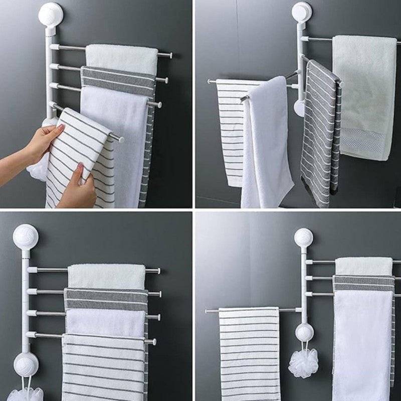 Seamless Suction Cup Towel Rack حامل مناشف بمصاصة شفط بدون حفر